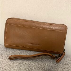 Lucky Brand Tan Leather Wristlet Wallet